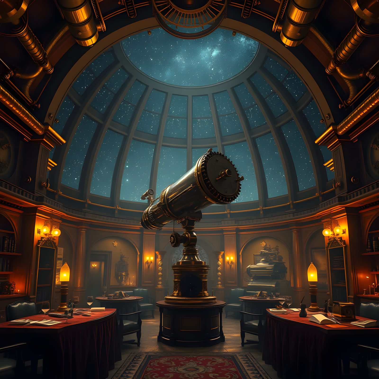 Steampunk Observatory Unveils Celestial Wonders
