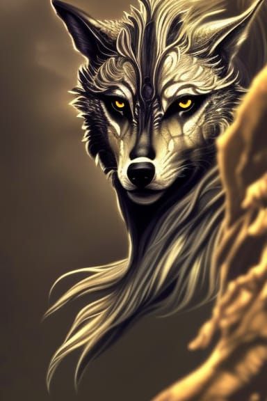 Dark Fantasy Wolf Girl in Detailed Armor