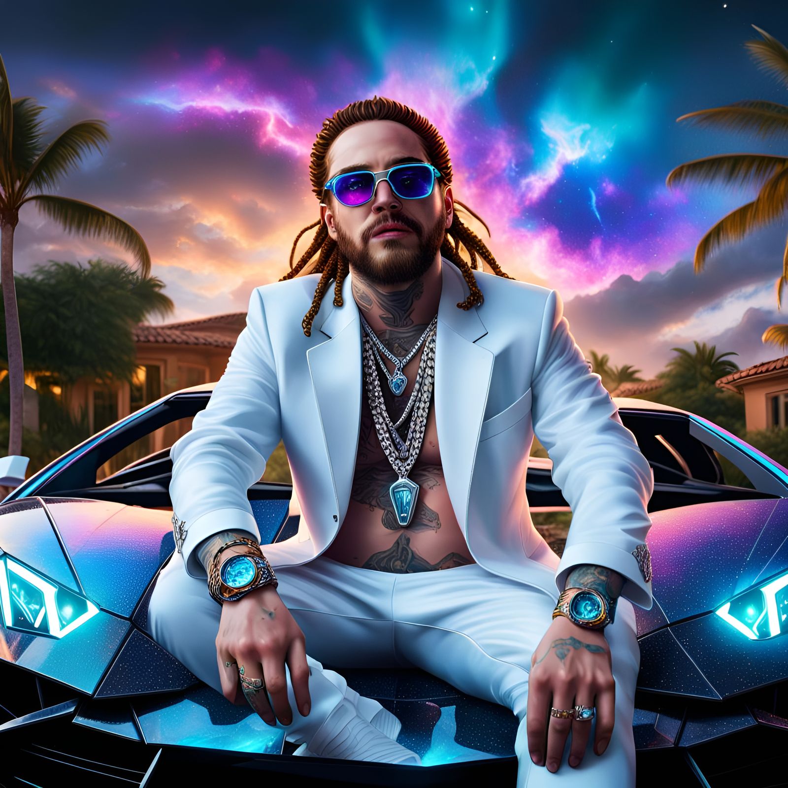 Rapper Post Malone Chilling At His Mega Mansion