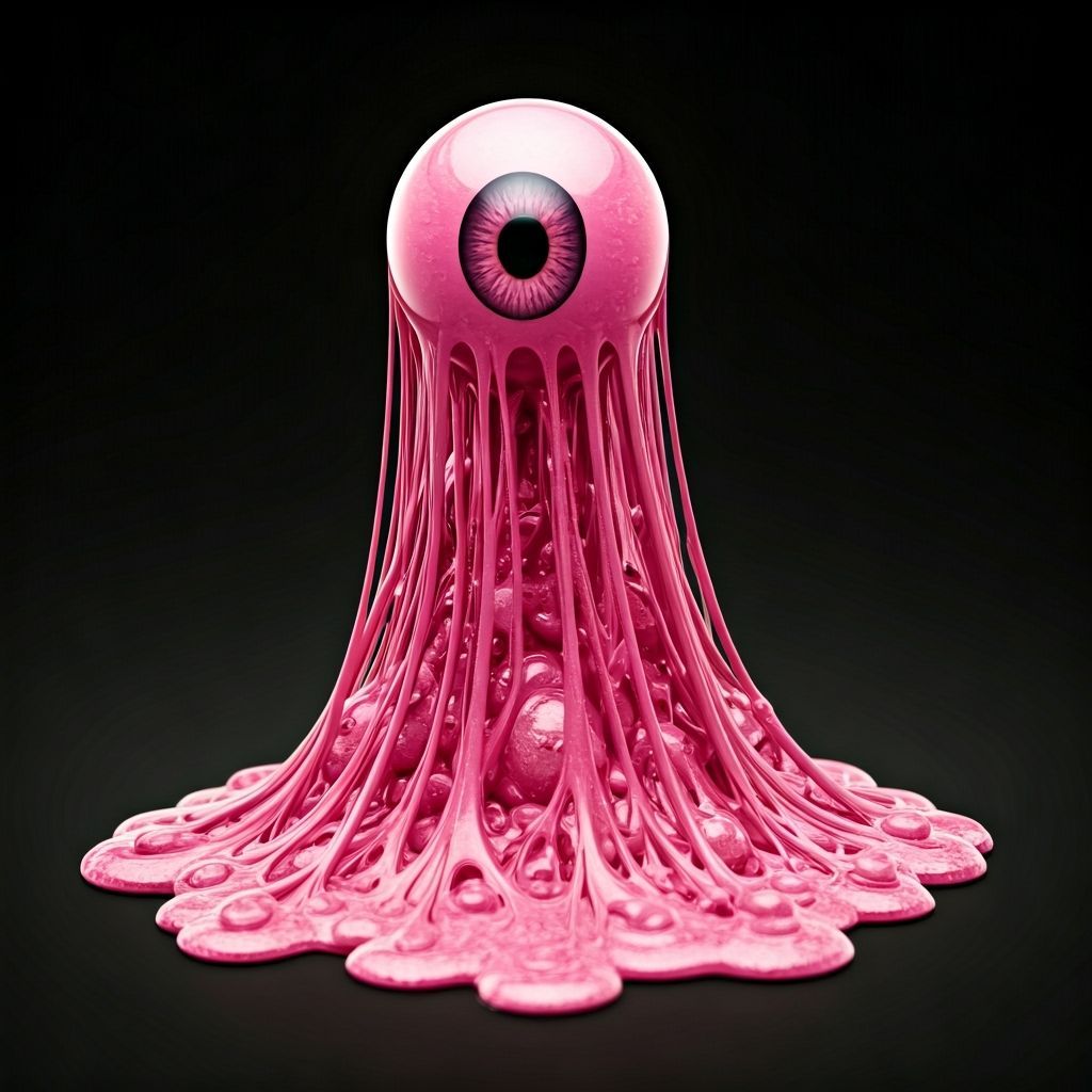 Macro Pink Slime Goo Bubbles with Polished Eyes