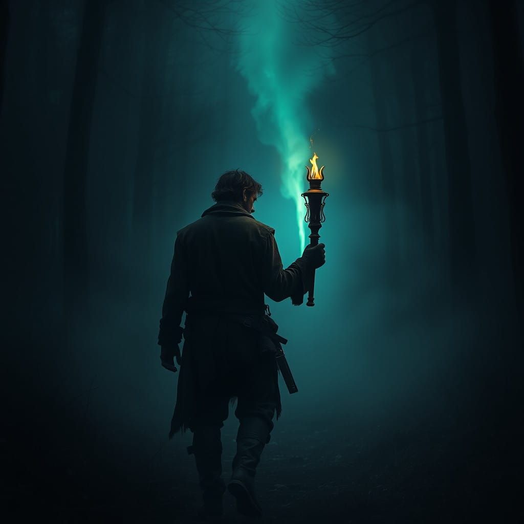 Weary Traveler Enters Mysterious, Mist-Shrouded Forest