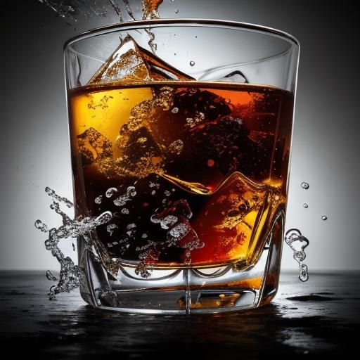 Hyperrealistic Whisky Still in Splash Art Style