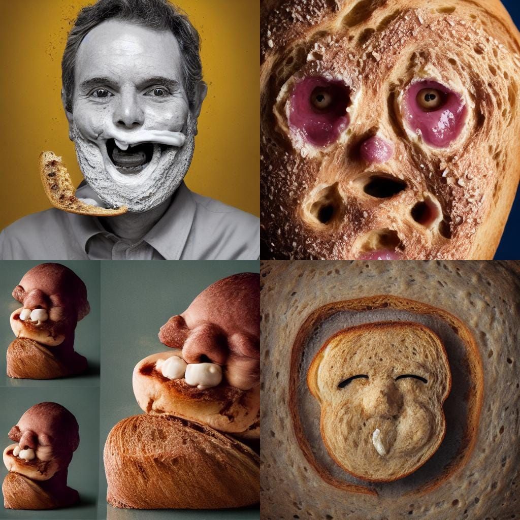 Moldy Bread Man Eating Toast Portrait