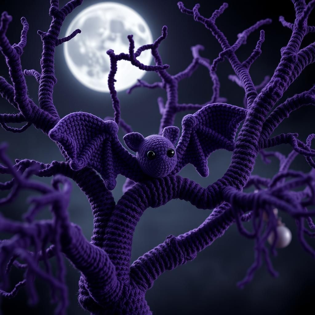 Purple Crochet Bat in Crochet World