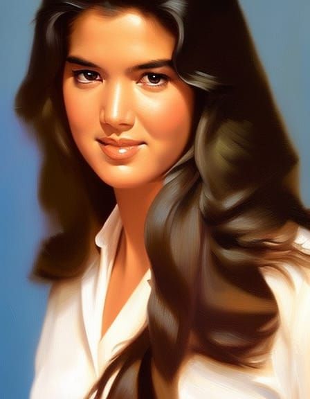 Phoebe Cates Portrait in Oil Painting Style