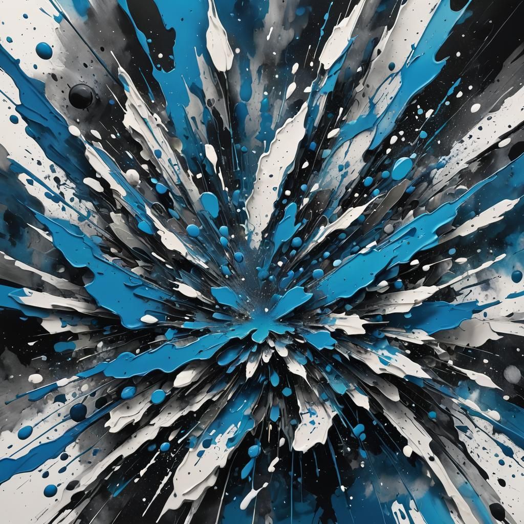 Abstract Black and White Speedpaint in 3D