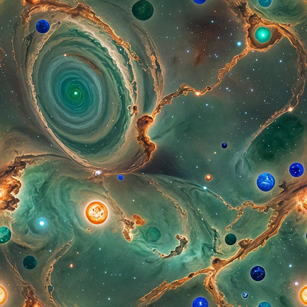 Jupiter and Uranus Celestial Conjunction in Emerald and Sapp...