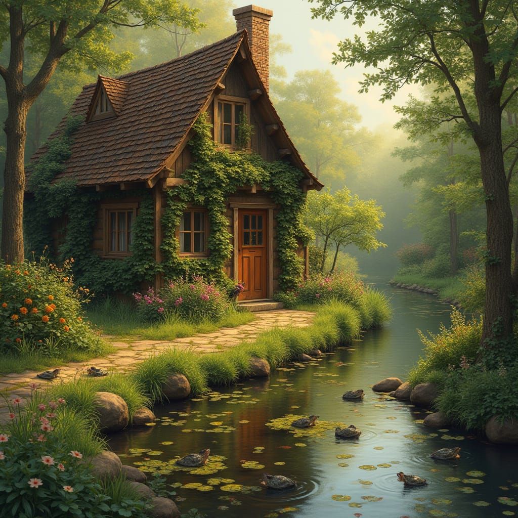 Rustic Cottage Retreat in Naturalistic Style