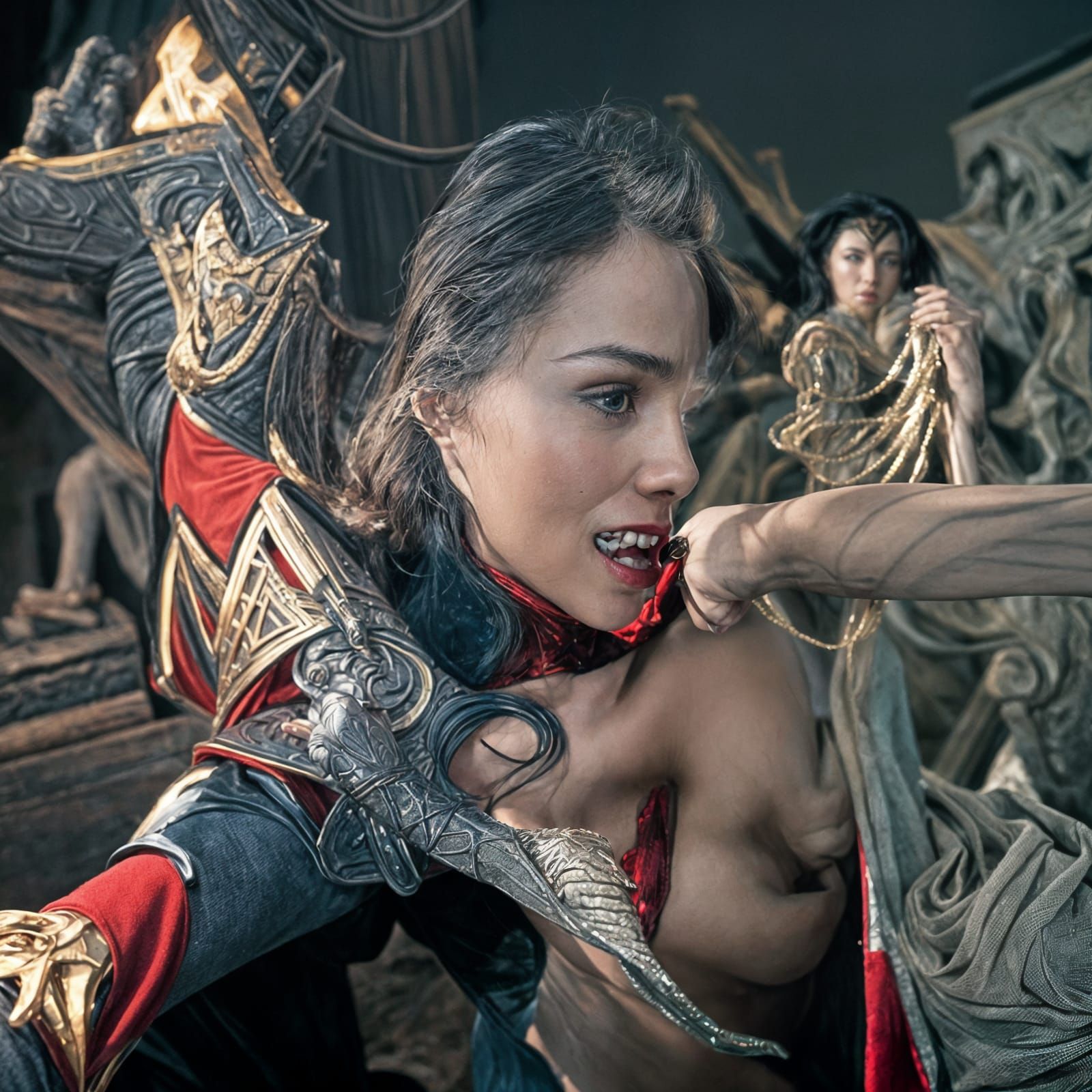 Vampire Wonder Woman in Cinematic Film Style