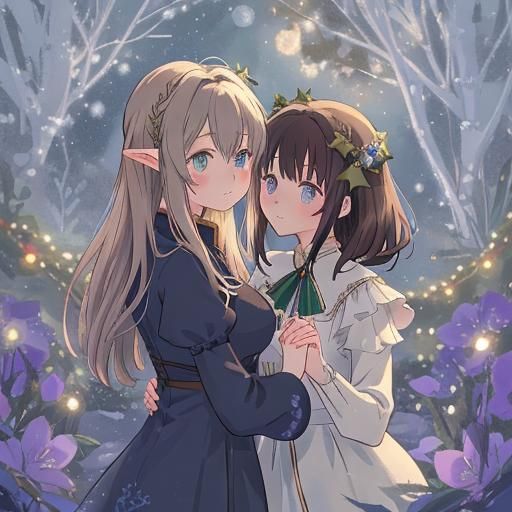 Festive Anime Girl in Violet Evergarden Style