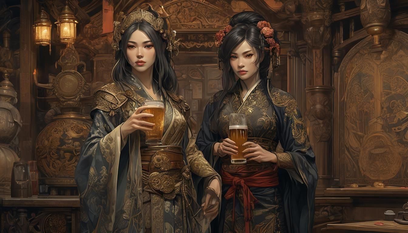 "TWO GIRLS IN A BAR"