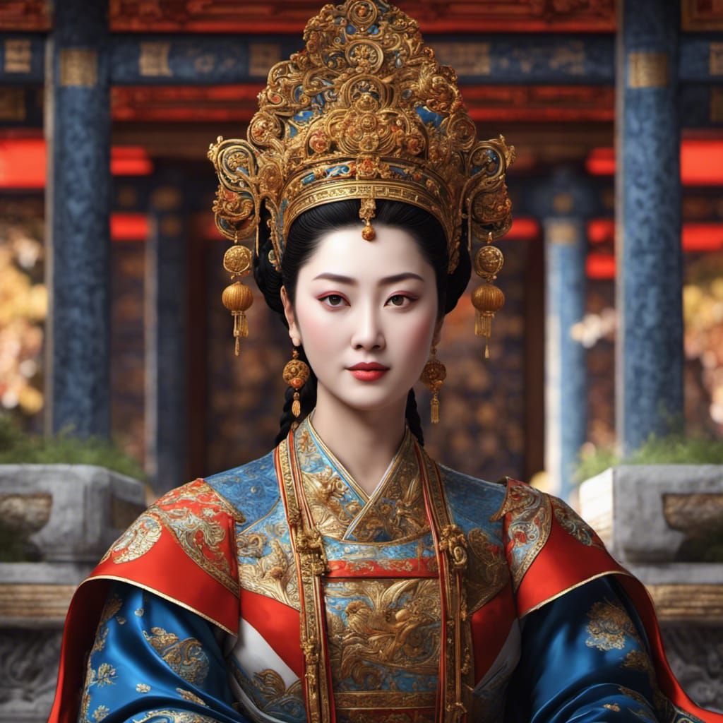 Empress Wu Zetian portrait, 700 China, medieval