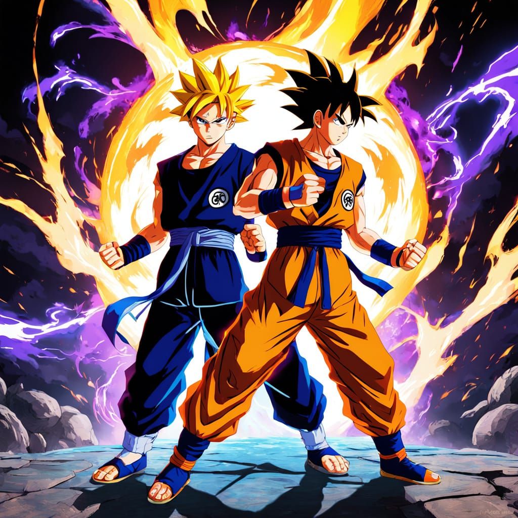 Naruto and Goku Stand United in Epic Anime Fusion Art