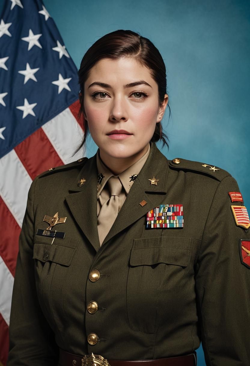 Mary Elizabeth Winstead Portrait in Military Uniform