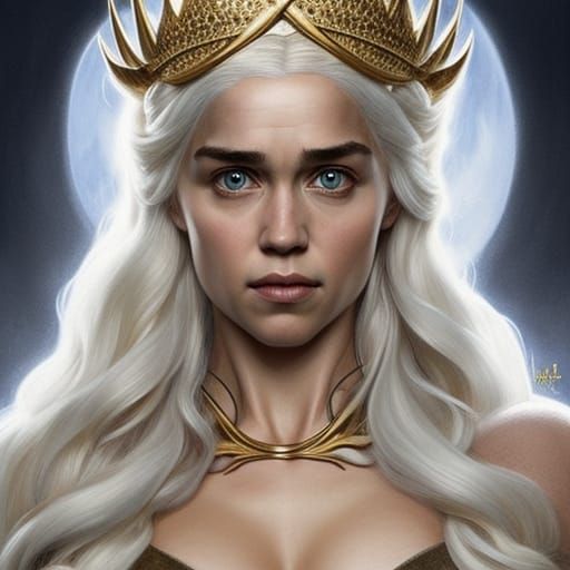 Daenerys Targaryen wearing a crownđ