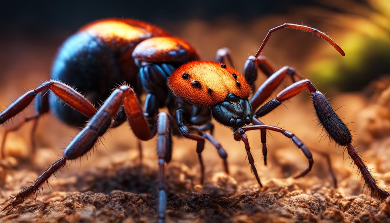 Army Ant Versus Tarantula in Octane Render