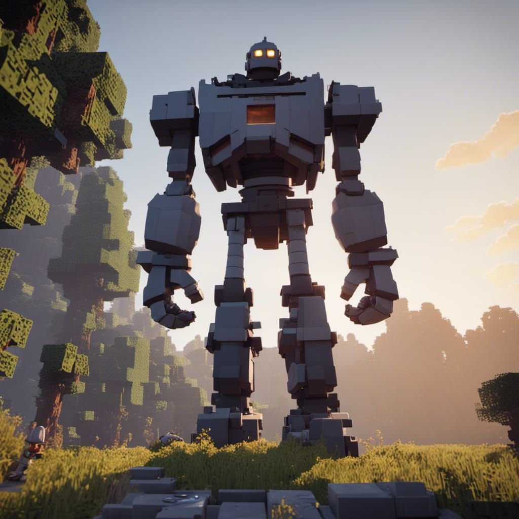 Iron Giant in Minecraft: 3D Cinematic Render
