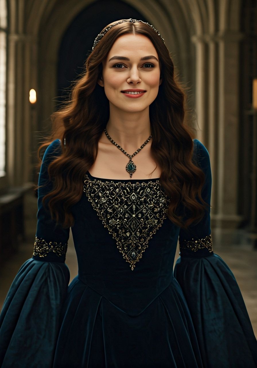 Medieval Woman in Royal Gown Inside King's Landing