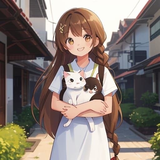 Thai Girl Strolls Through Bangkok Streets with Her Adorable ...