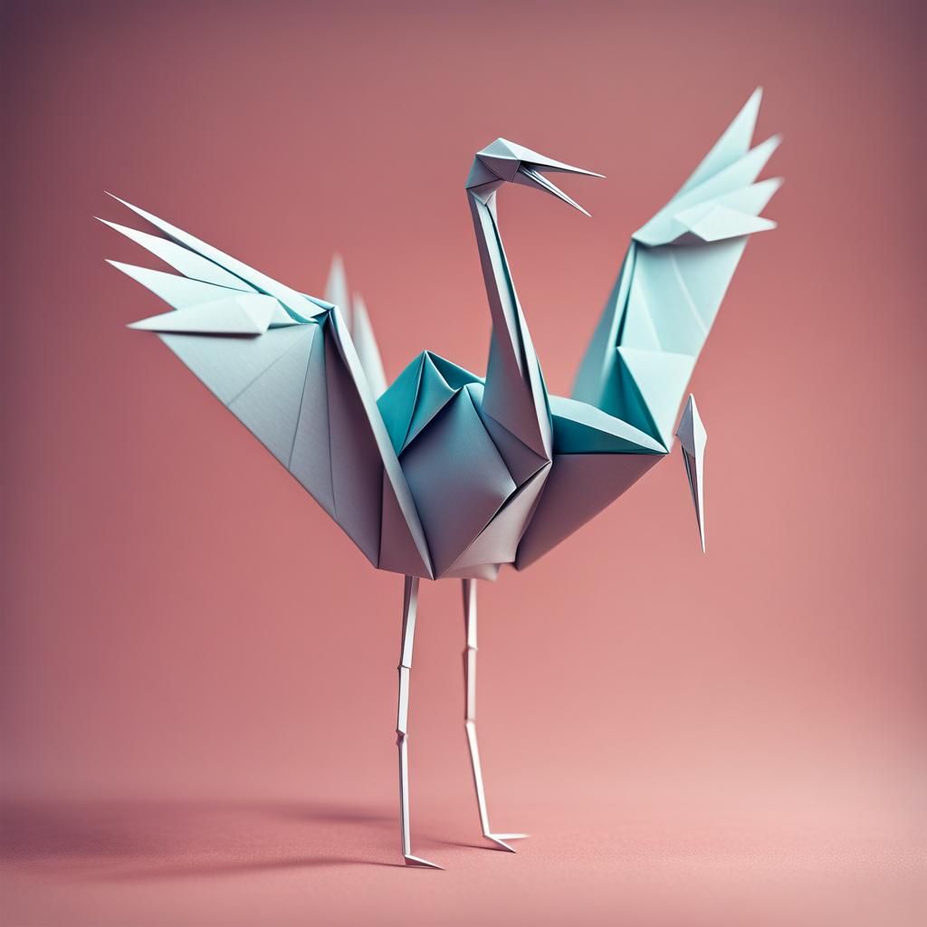 Origami Crane Papercraft in Soft Focus
