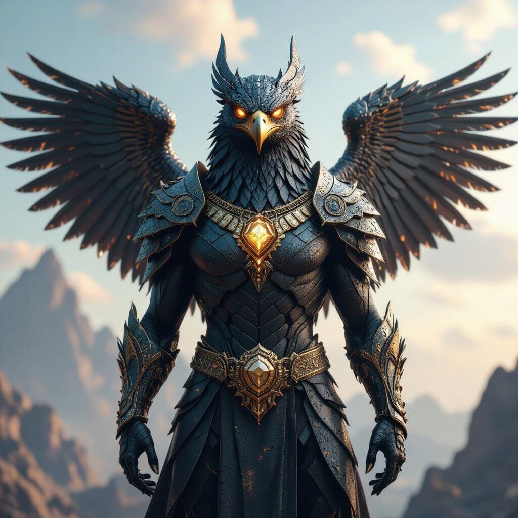 Alien Overlord: Eagle-Reptile Hybrid NFT Design