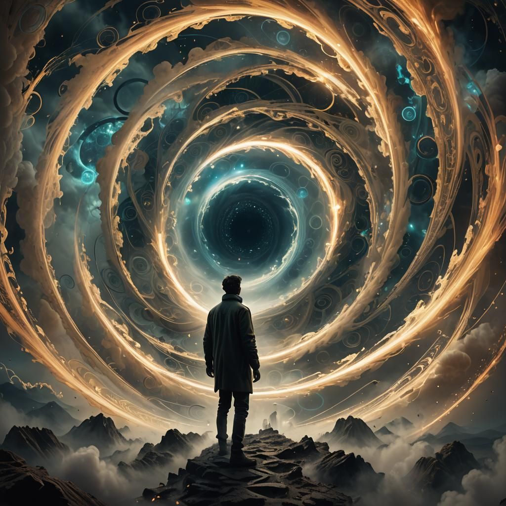 Futuristic Hypnotic Vortex Digital Art