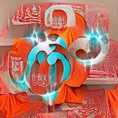 Sacred Om Symbol in Minimalist Digital Art