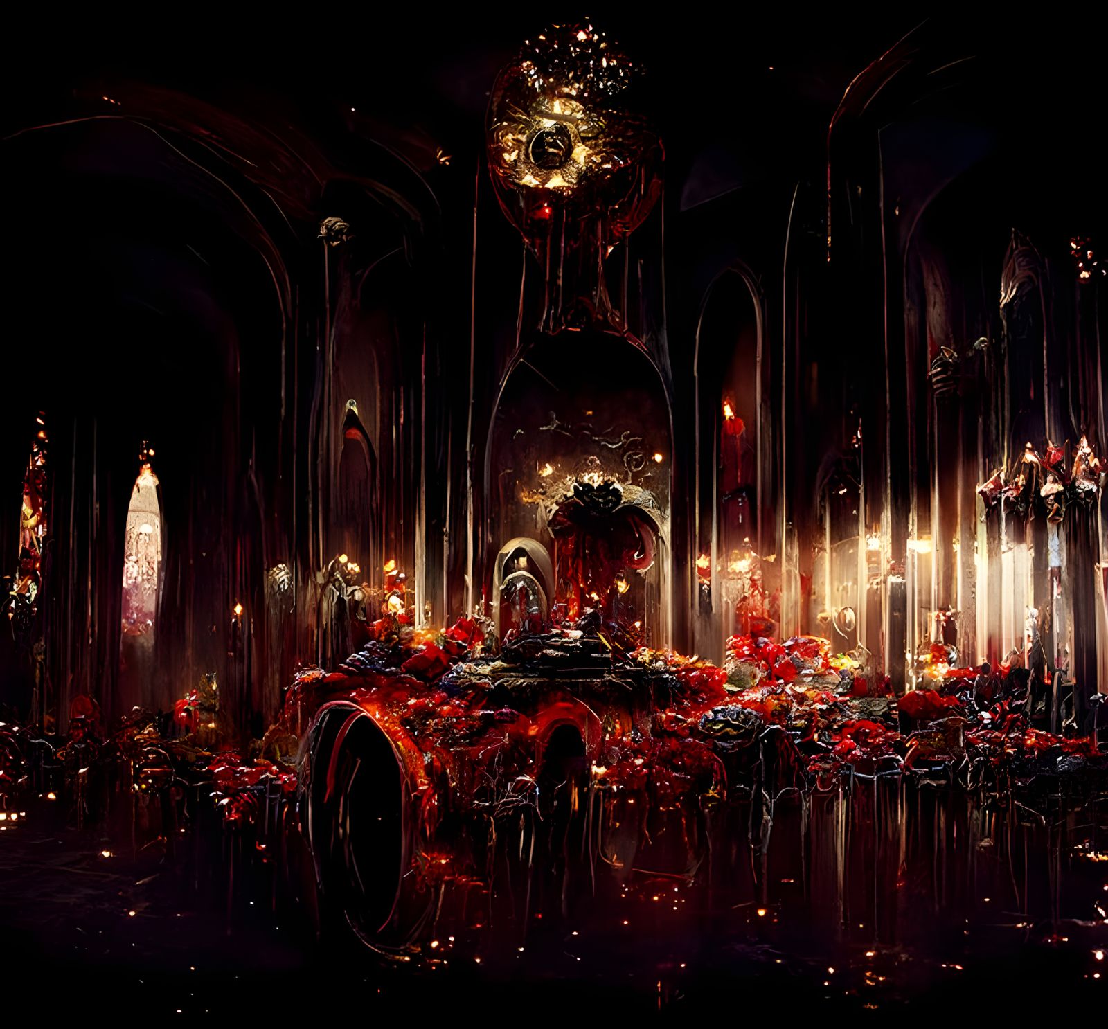 Lucifer's Hell Throne Room in Hyperrealism Style