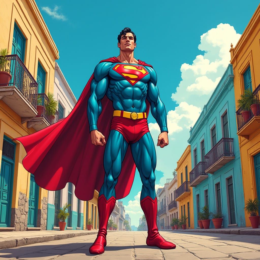 Superhero in Maputo Landscape