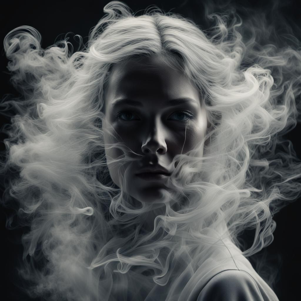 Smoky Woman Portrait: Digital Matte Painting
