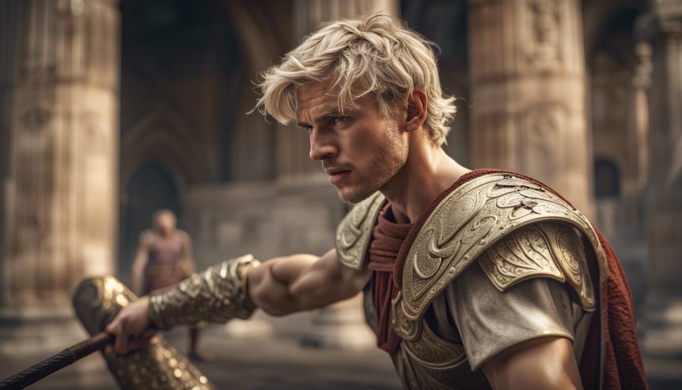 Gladiator Fight in Ancient Rome: Hyperrealistic Digital Art