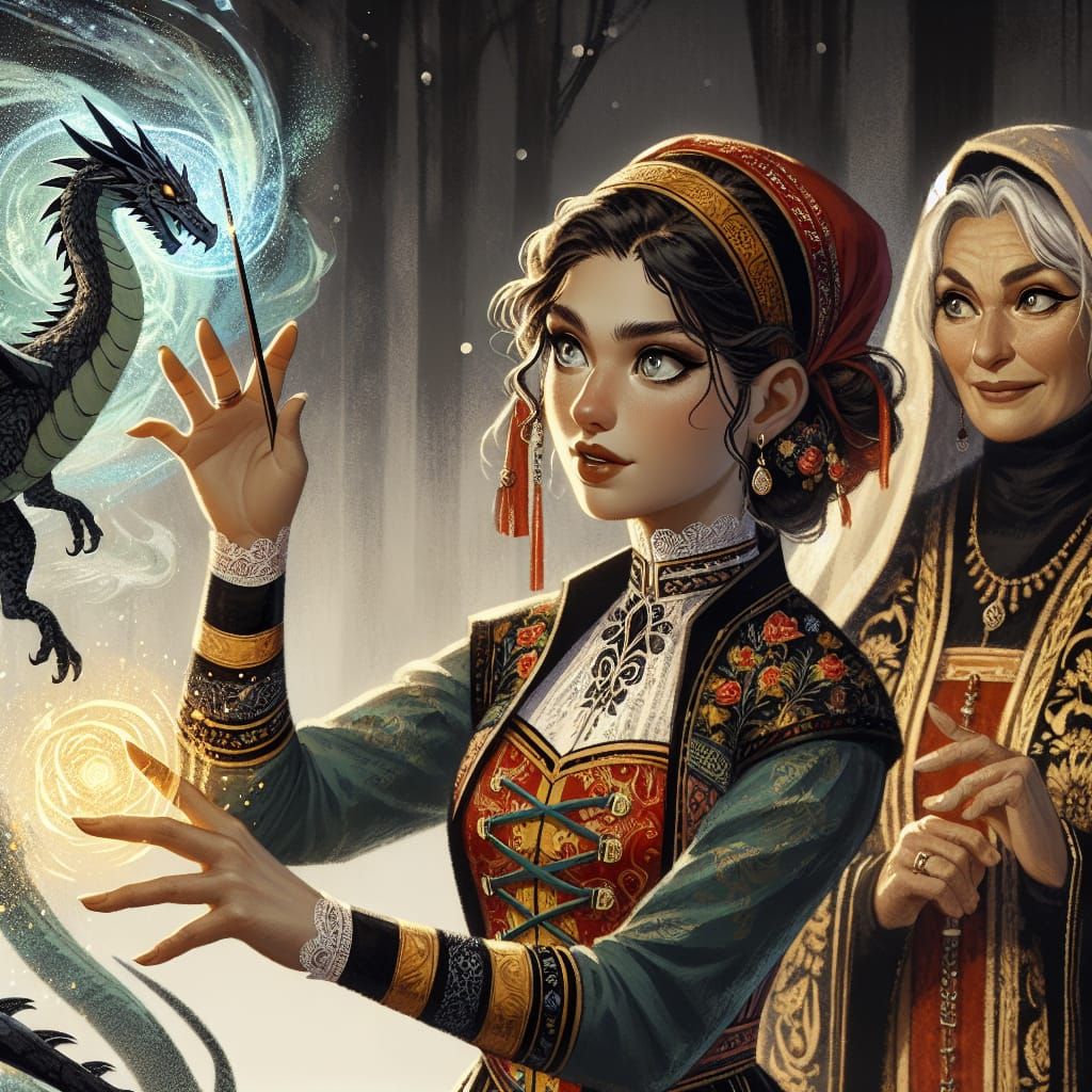 Apprentice Wizard Conjures Dragon Illusion