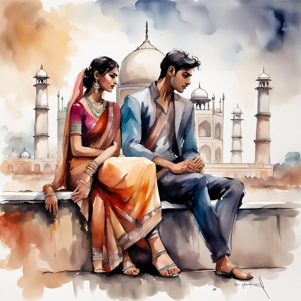 Indian woman and Indian man