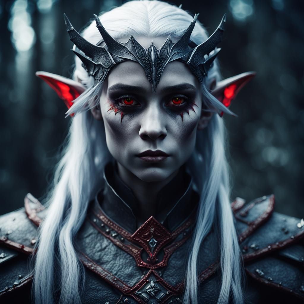 Cinematic Portrait of a Young Dark Elf