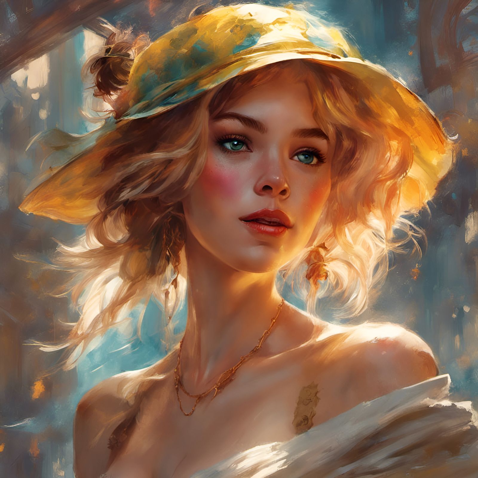 Flirty Princess on a Sunny Day: Digital Art