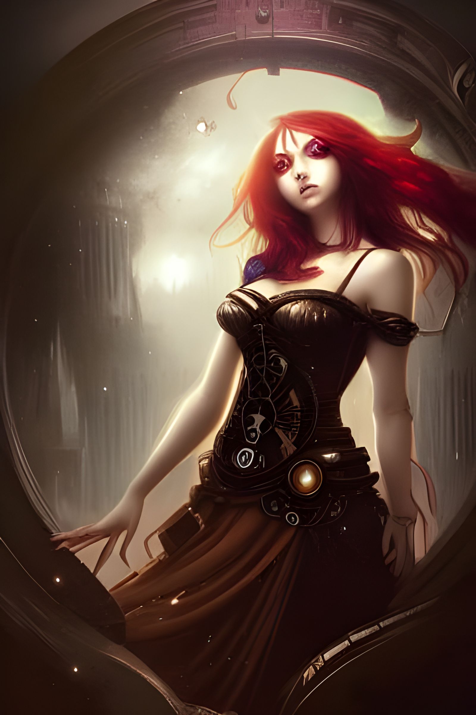 Gothic Steampunk Goddess in Hyper-Realistic Detail