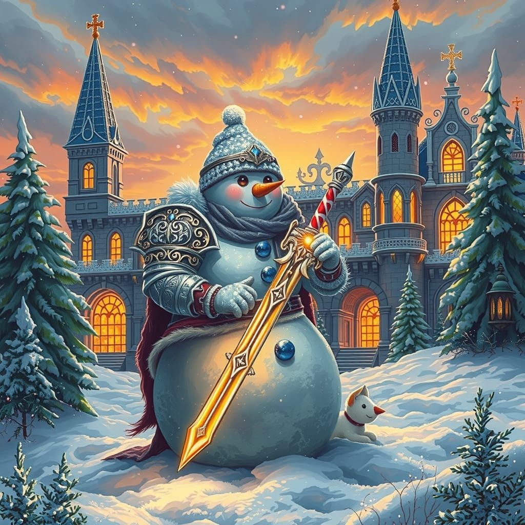 Ethereal Winter Wonderland in High-Fantasy Oil Painting Styl...