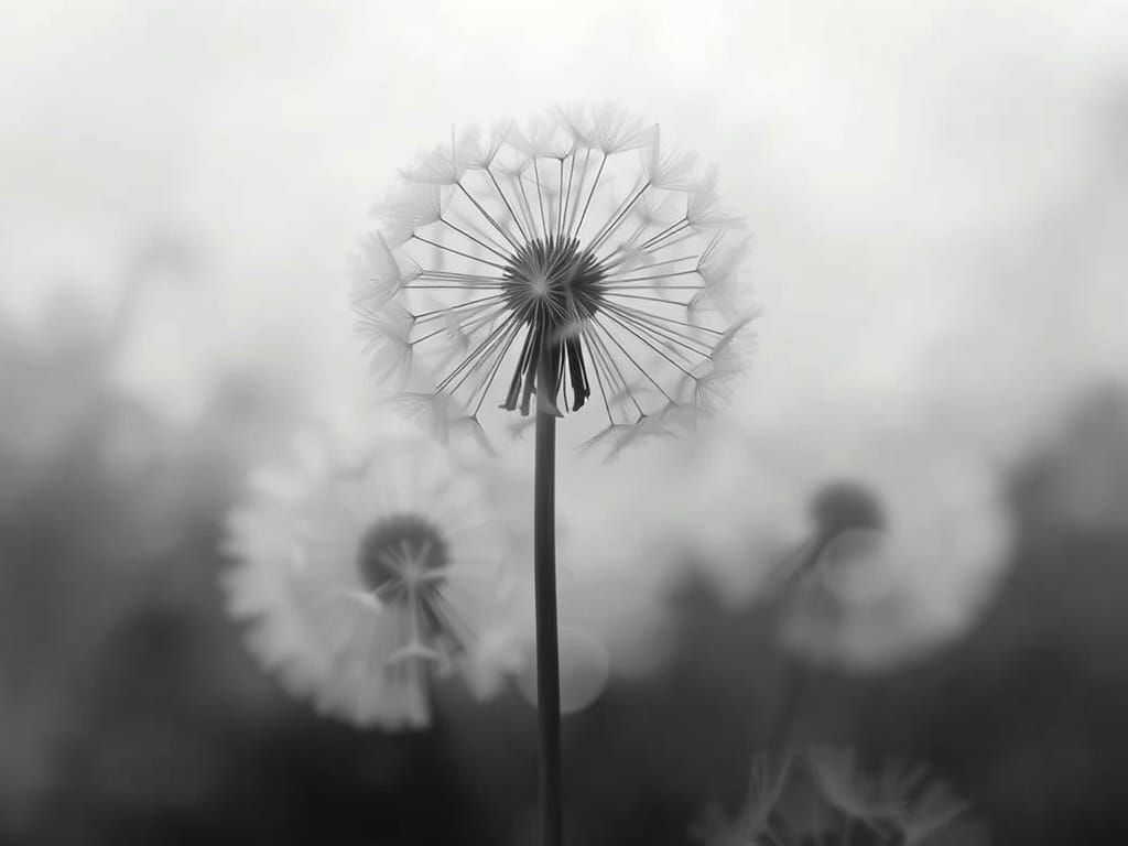 Ethereal Dandelion Smoke in Charcoal