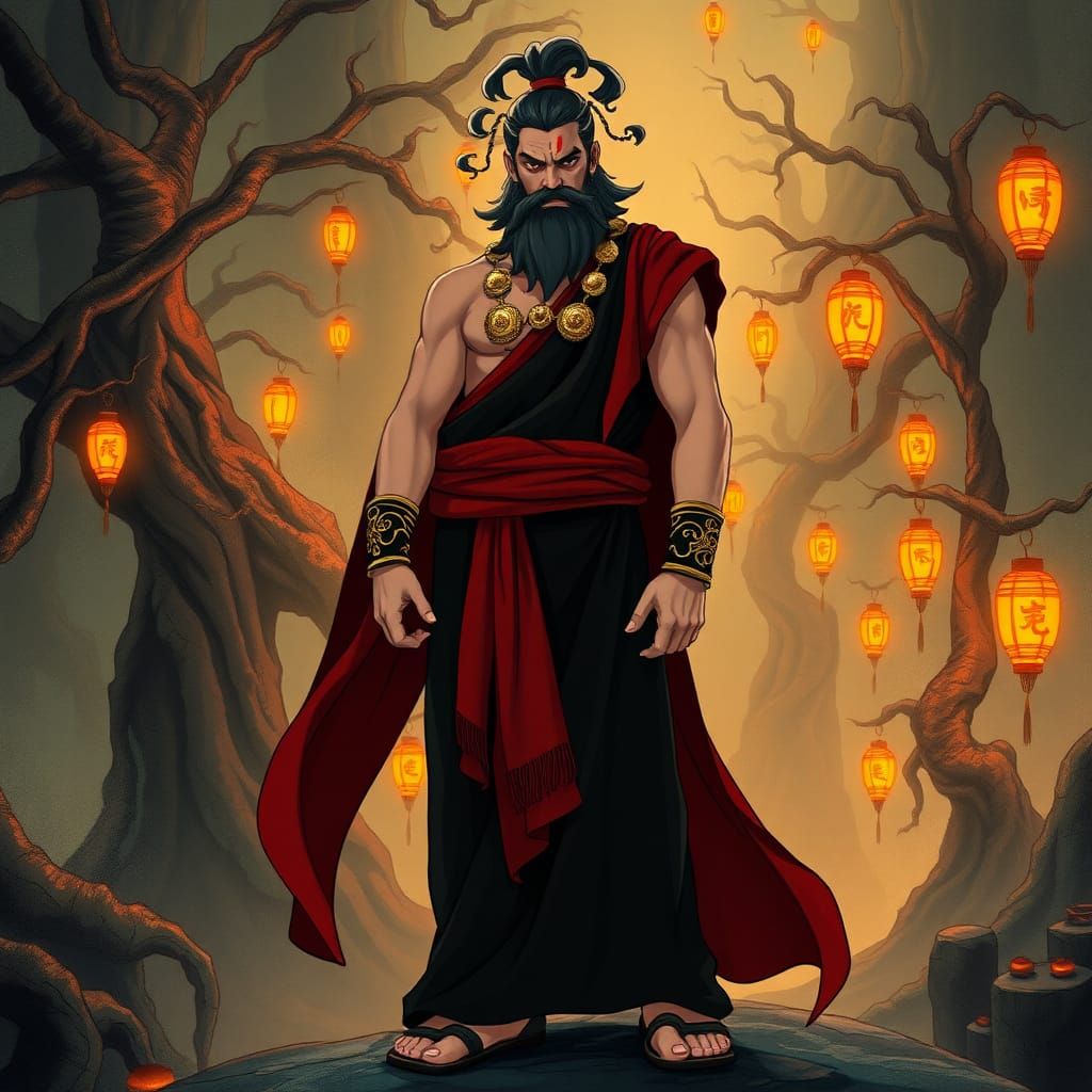 Hades in Dreamlike Underworld, Ghibli-Inspired Art