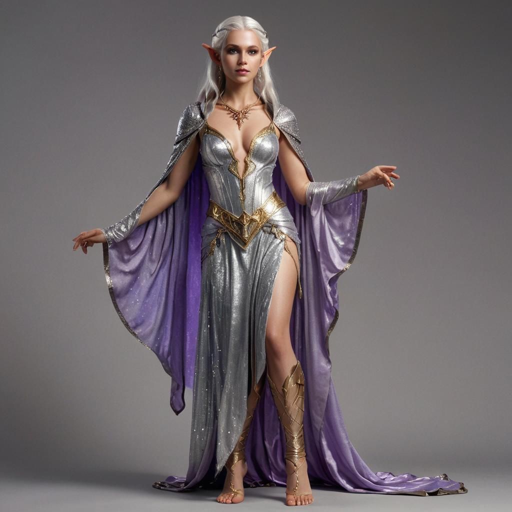 Enchanting Elf Sorceress in Fantasy Art Style