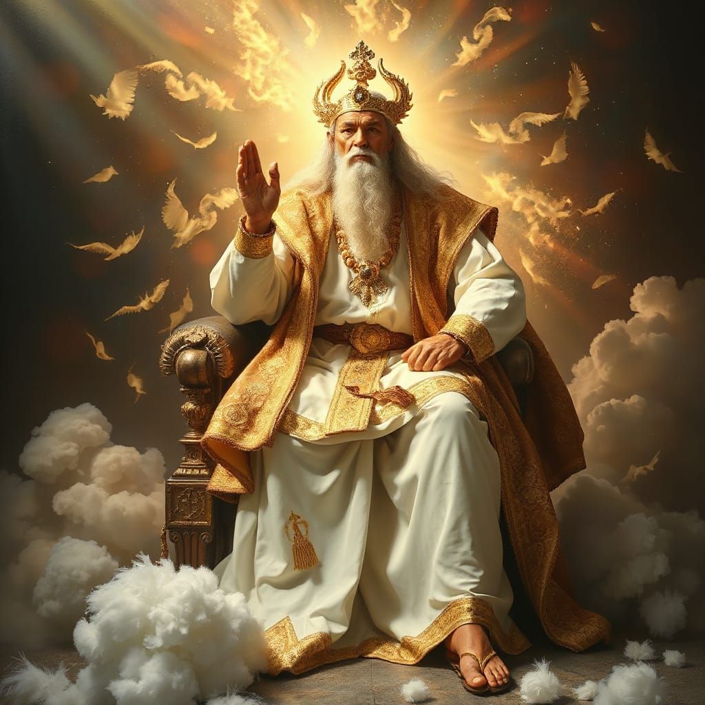 Divine Figure in Ethereal Splendor