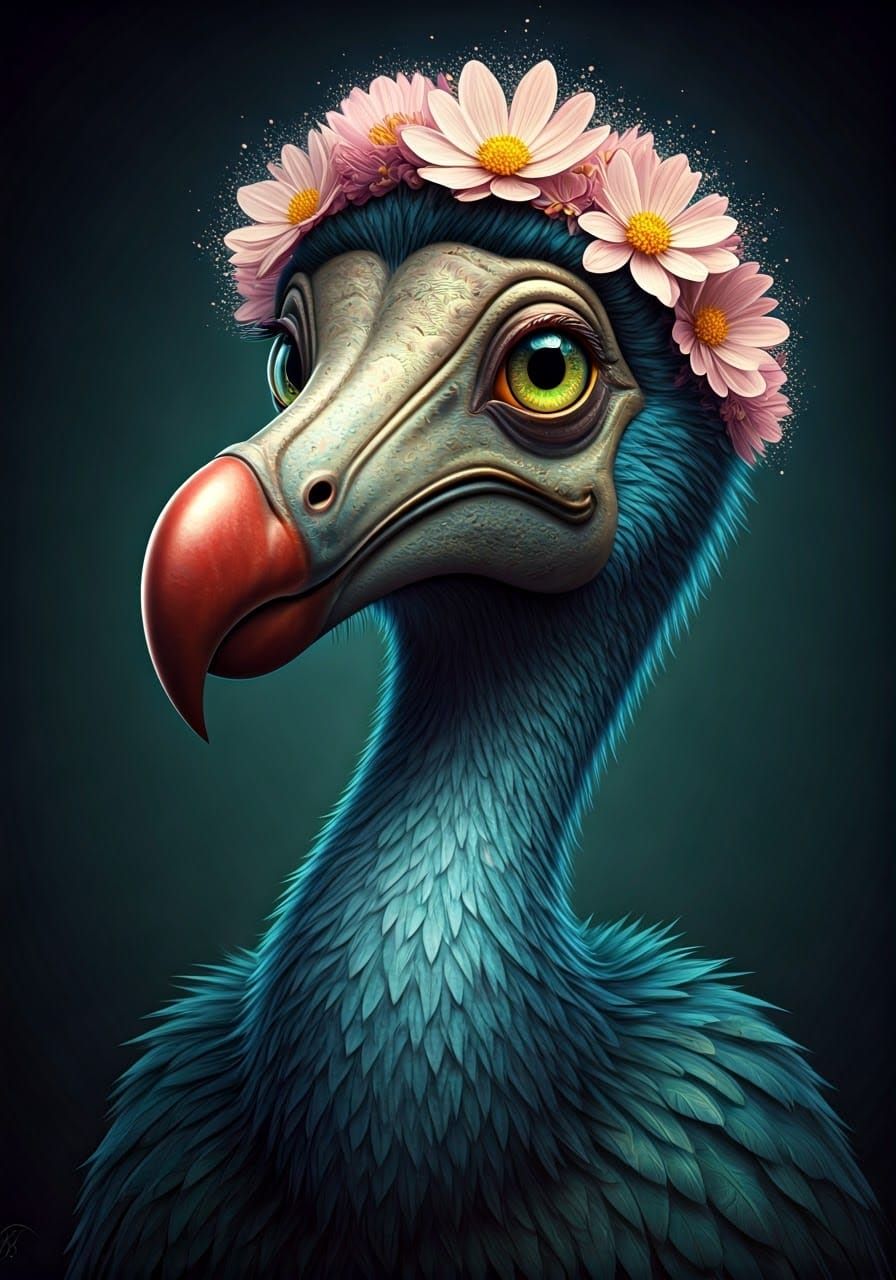 Sparklefart Pixie Dodo Character in Surreal Art Deco
