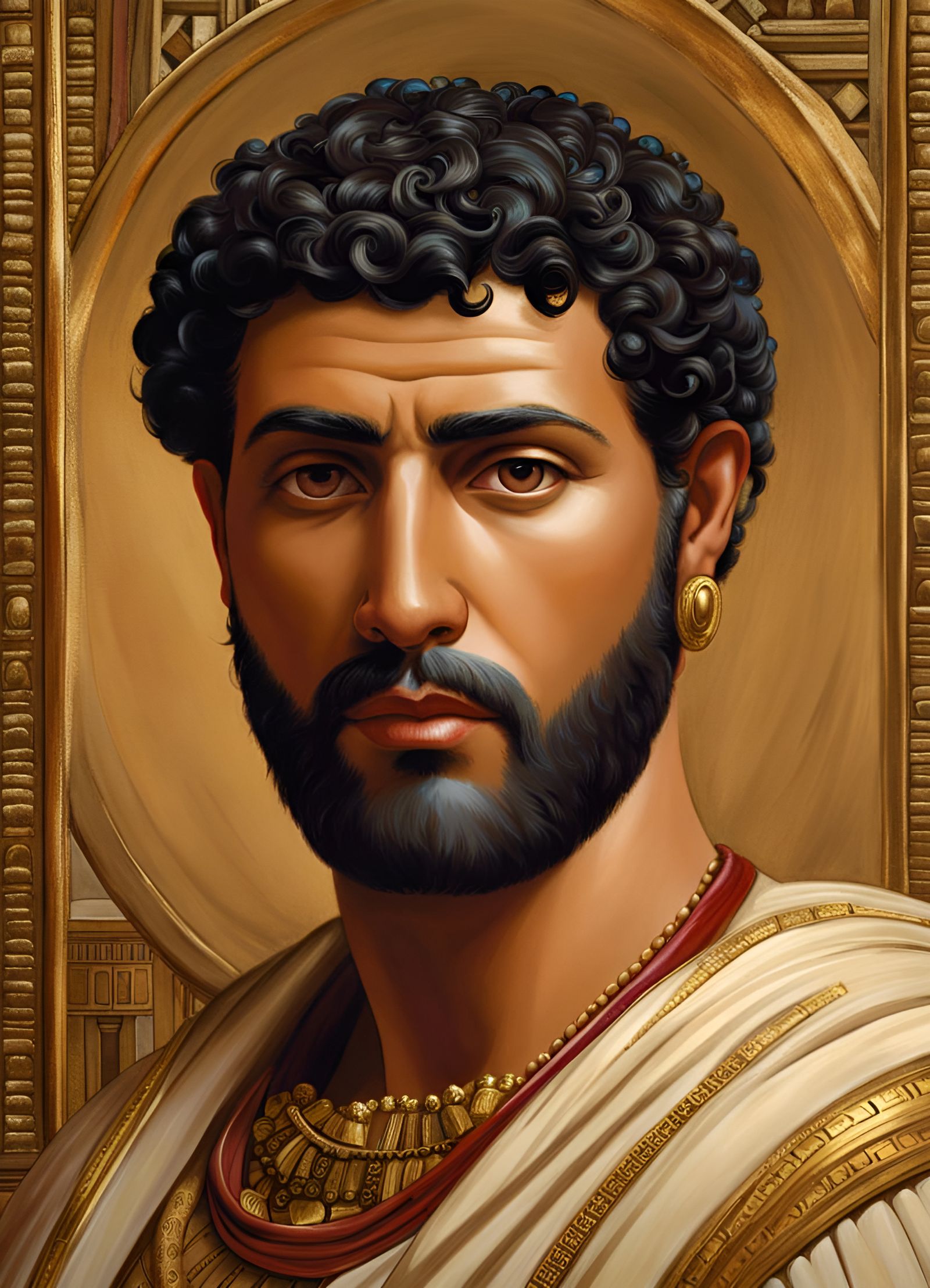 Roman Egyptian Man in Fayum Portrait Style