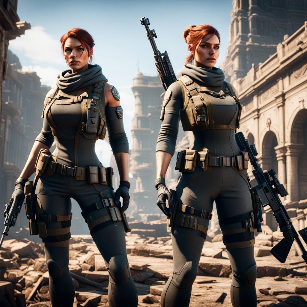 The Sniper Sisters: Epic 3D Game Scene