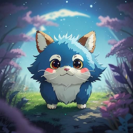 Charming Anime Critter in Studio Ghibli Style