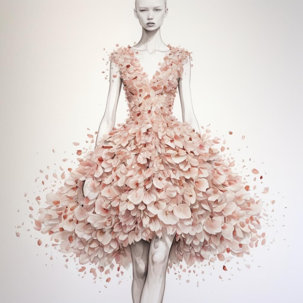 Art by Alexander McQueen, avant-garde dress made of delicate...