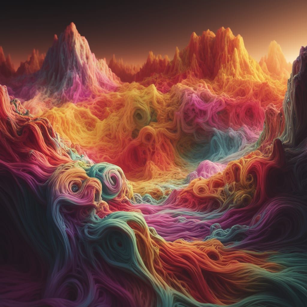 Surreal Psychedelic Landscape in HDR with Intricate Details