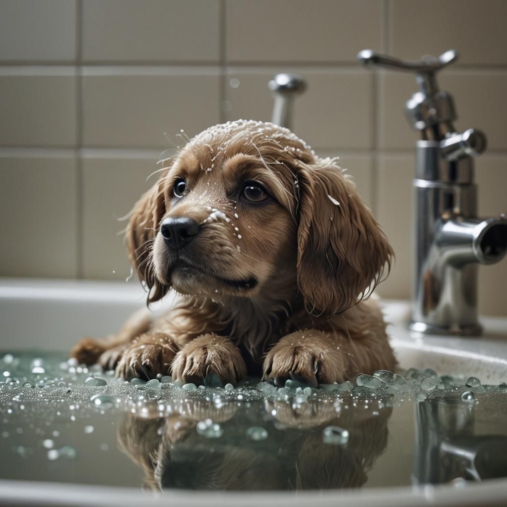Sad Soap Comforted by Puppy: Hyper-Realistic Photography