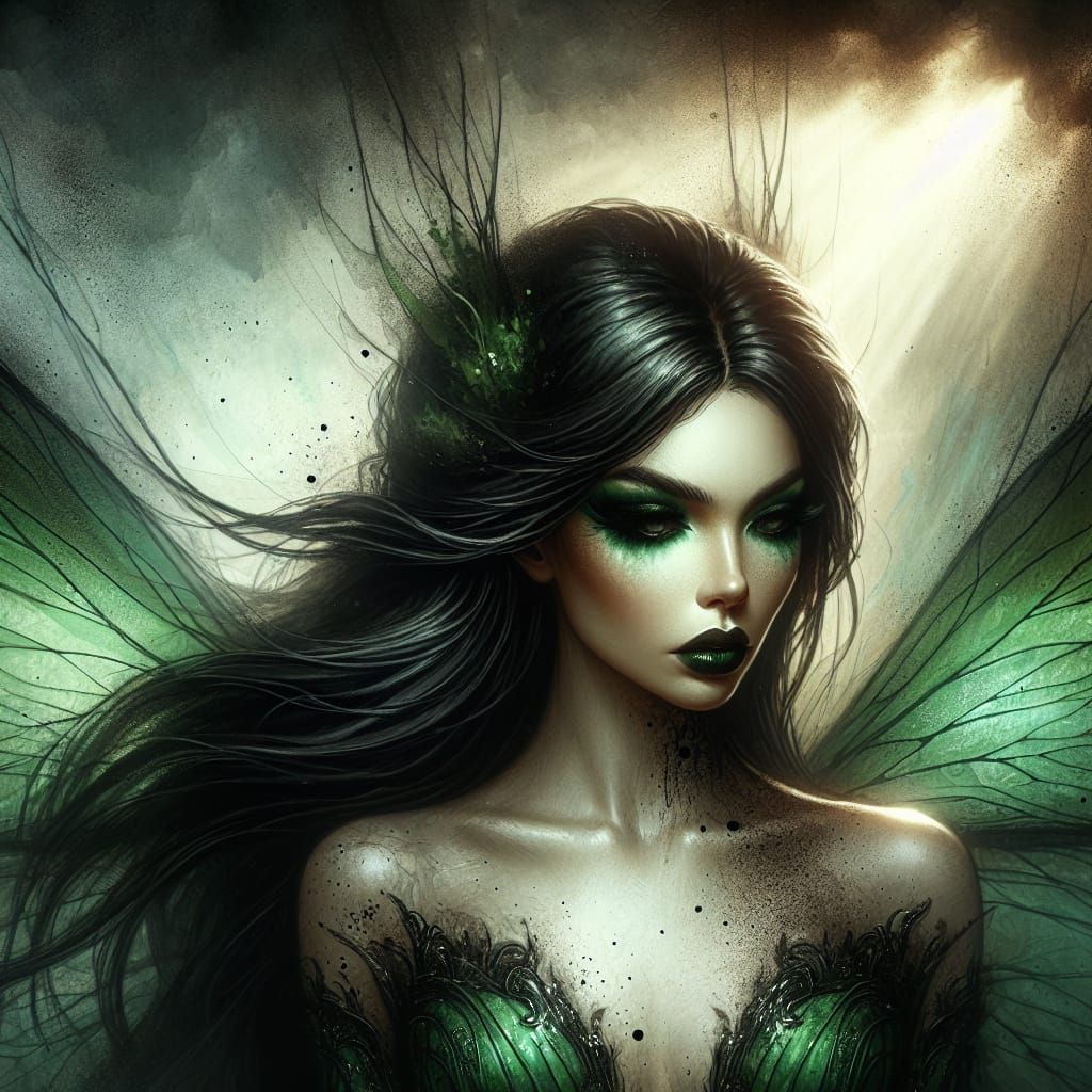 Ethereal Faerie Queen in Emerald Hues