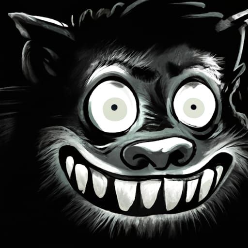 Sinister Glowing-Eyed Mole: A Horror Illustration